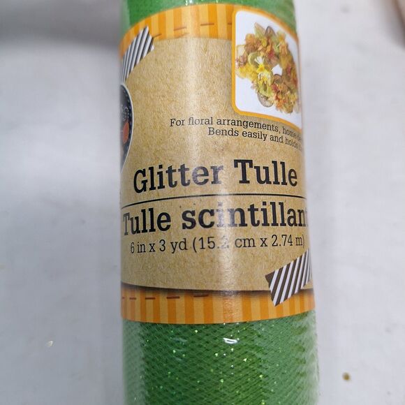 Fall Mesh Decorative Ribbon Bundle Of 9 Crafts Multicolor Glitter Halloween - Picture 6 of 9